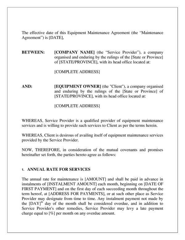 Equipment Maintenance Agreement Smart Sales Kit