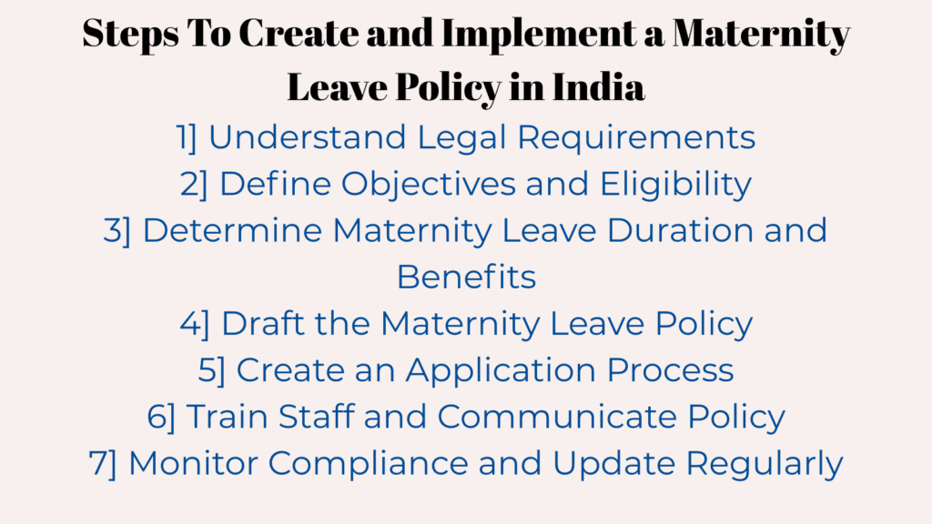 steps to create and implement a maternity leave policy in india